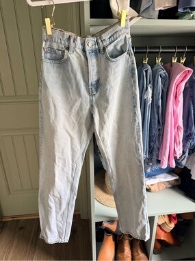 Reformation Light Blue Women's High-Rise Straight Jeans *Distressing in Back